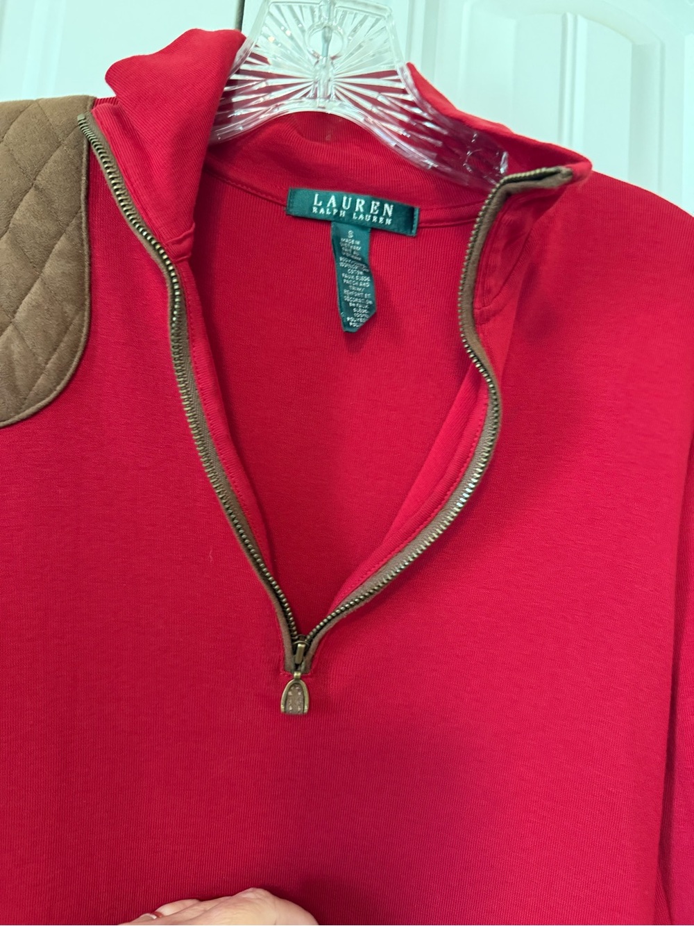 Lauren Ralph Lauren Red Long Sleeve Quarter-Zip Dress - Picture 8 of 10